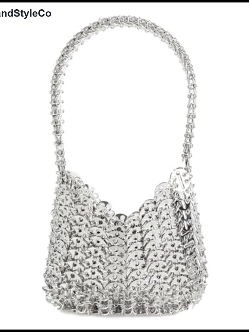 Metallic Disc Wristlet Evening Bag Party Clutch Top Handle Handbag